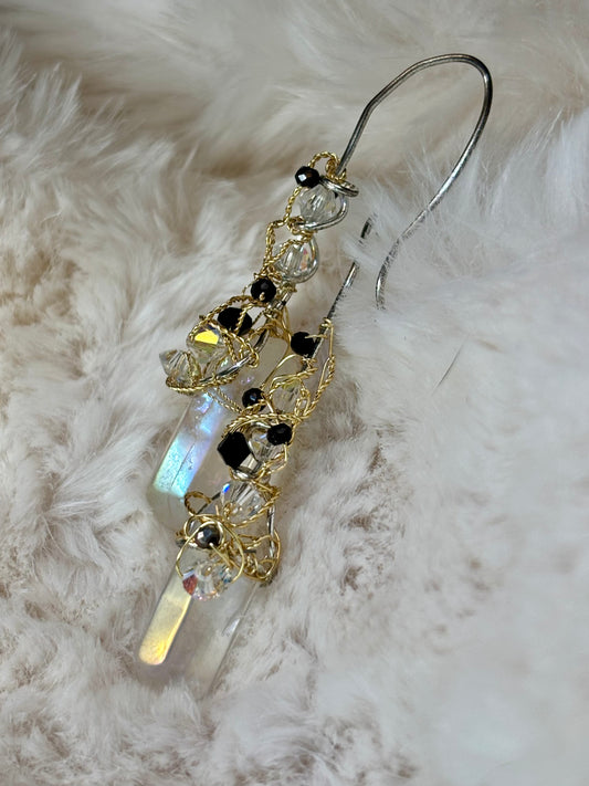 Moonlight Depths: Crystal drop earrings