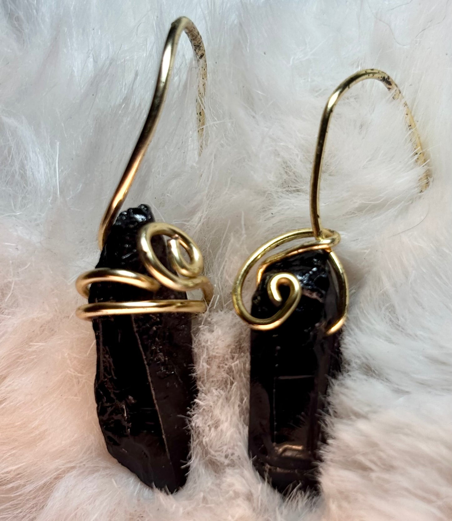 Warrior: black tourmaline earrings
