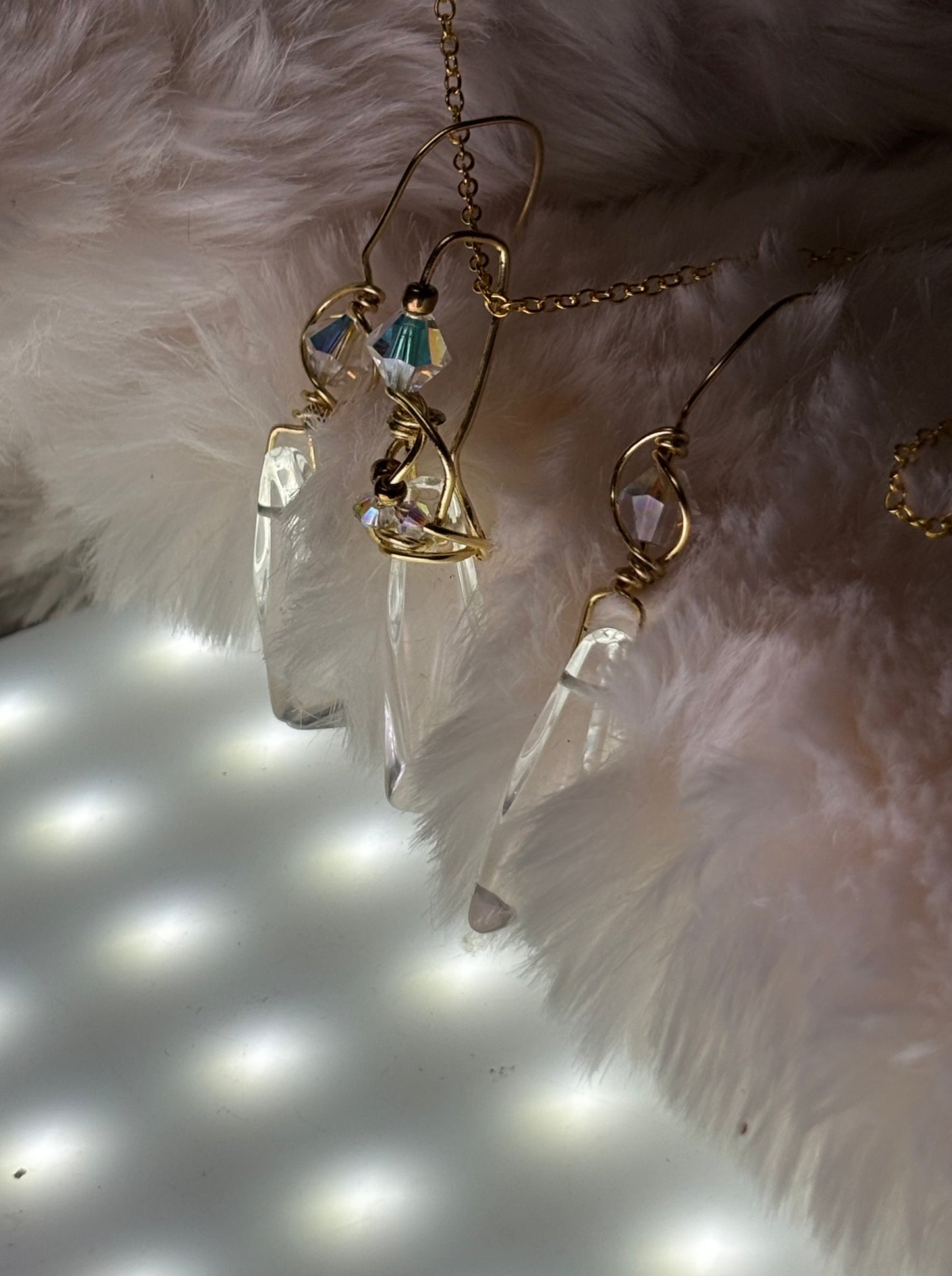 Starfall Icicle: Herkimer diamond set