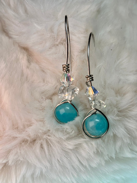 Heart of the Clear Sky:  Chroprase Earrings