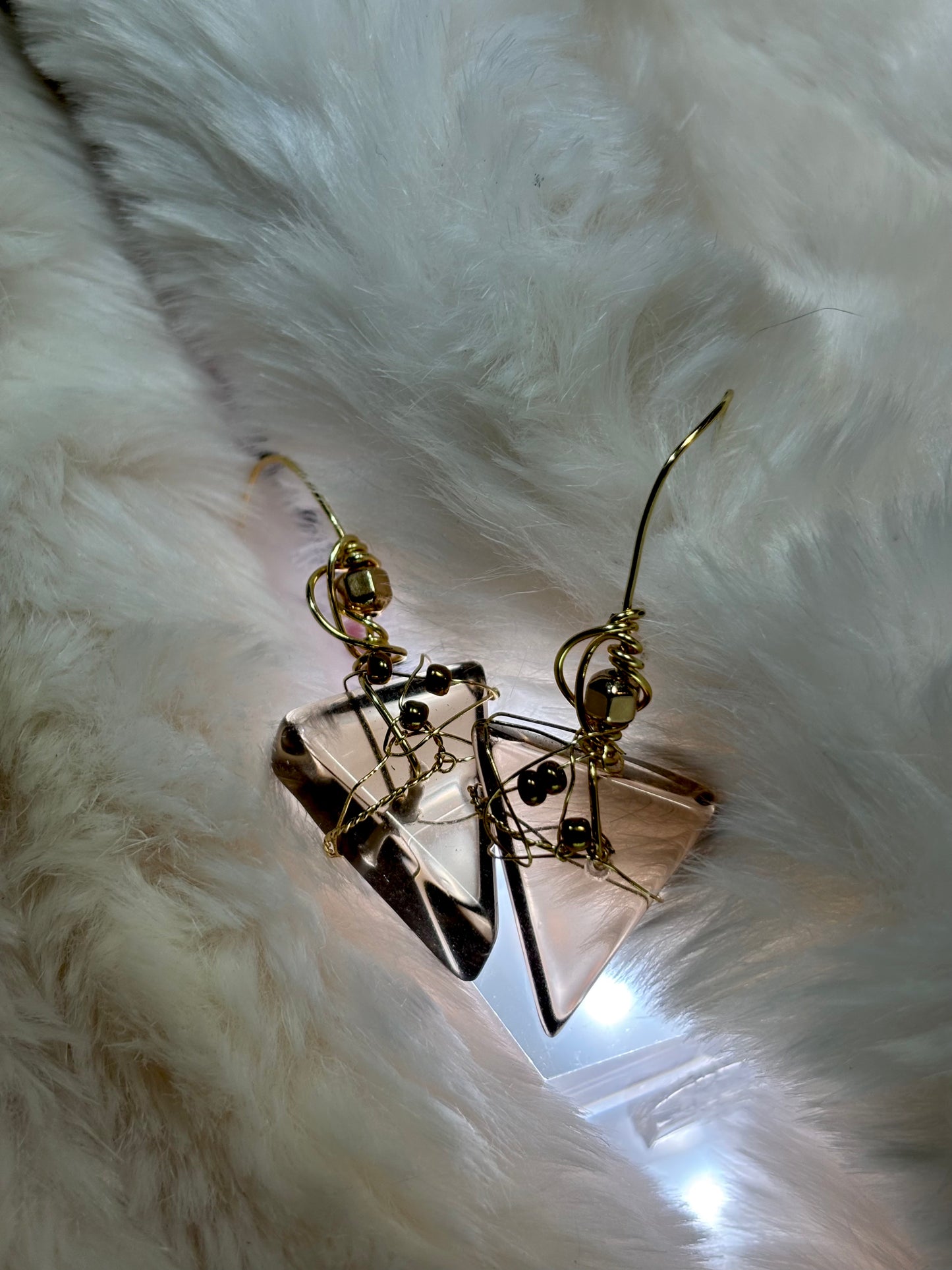 Candy Collection – Luminous Espresso Drops: Irradiated Crystal Earrings