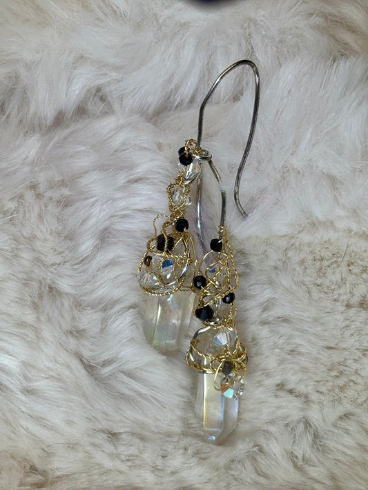 Moonlight Depths: Crystal drop earrings