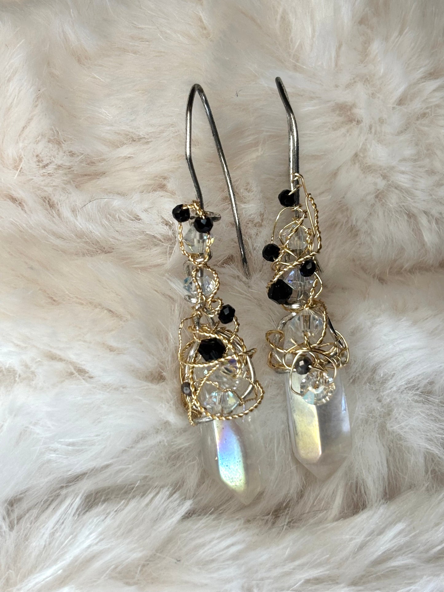 Moonlight Depths: Crystal drop earrings