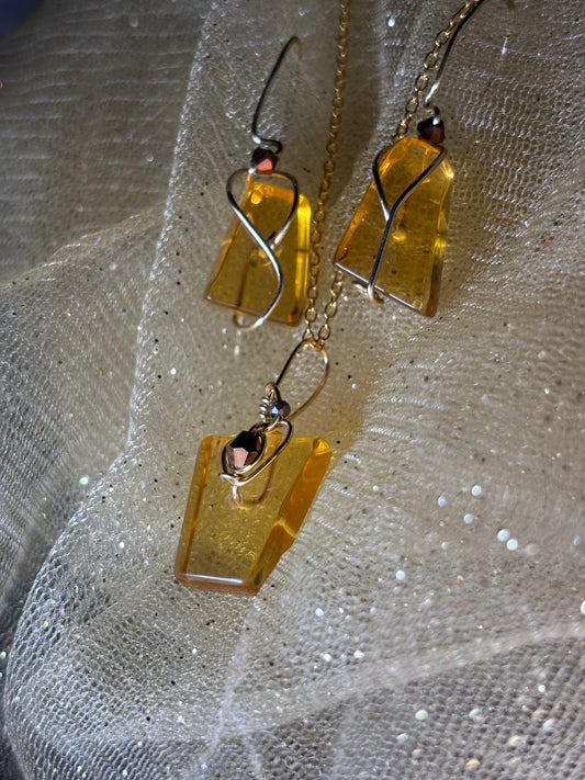 Candy Collection – Sun Drop earring, and pendant set ￼