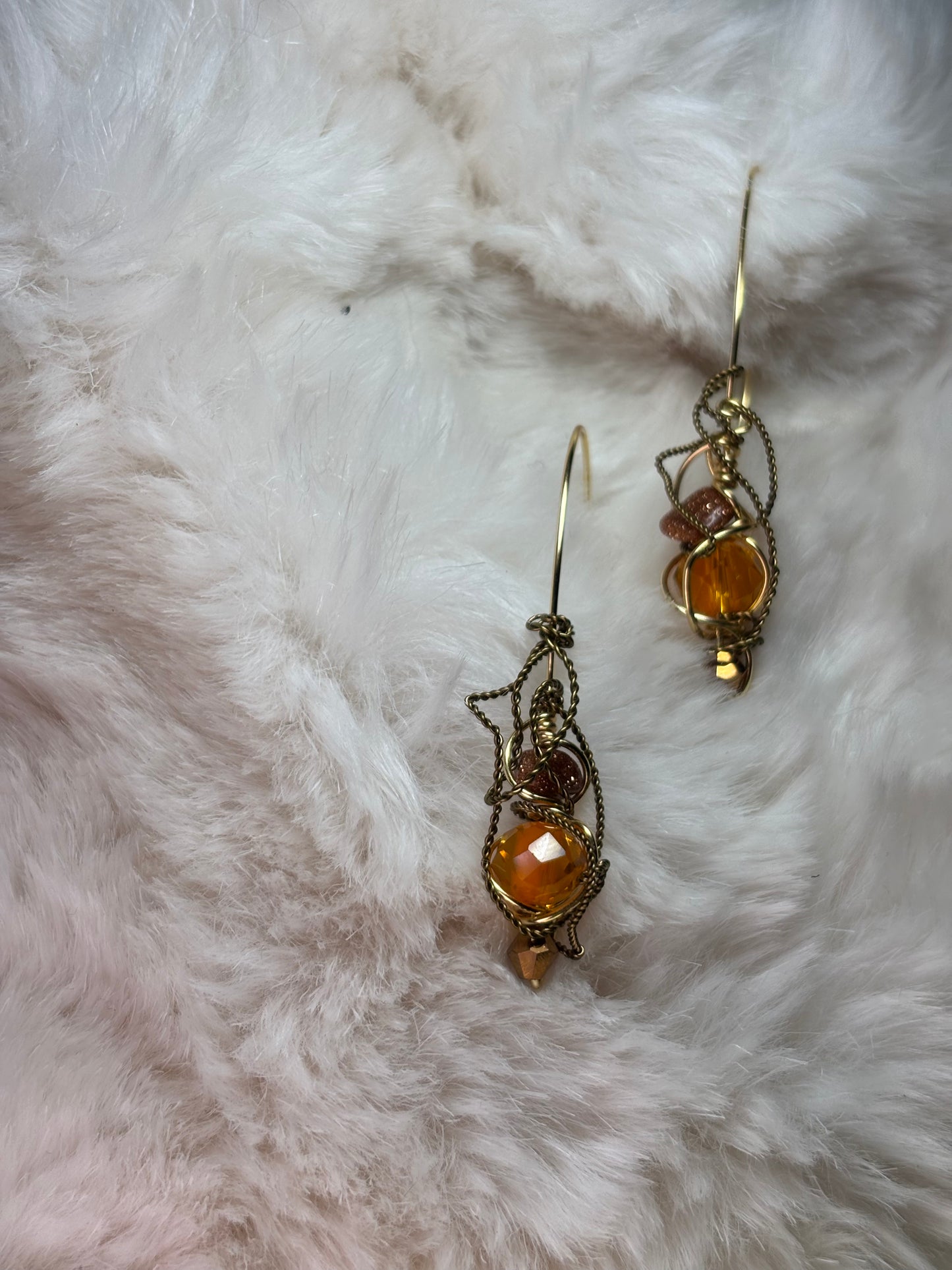 Solar Spell: goldstone pendant                      (set available)