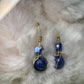 Midnight Current: blue crackle agate earring/pendant set