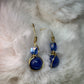 Midnight Current: blue crackle agate earring/pendant set
