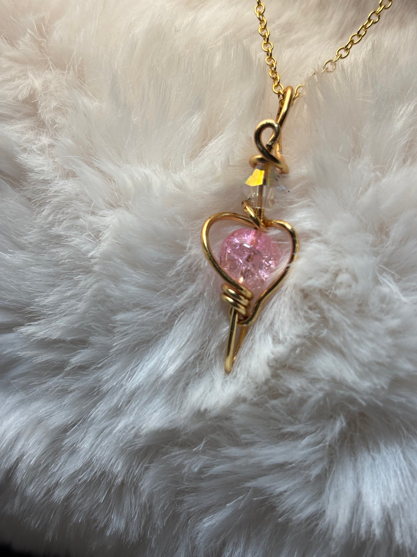 Glinda — Light of the Heart; crackle  quartz crystal Set