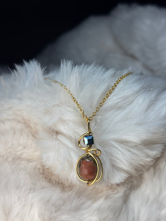 Garden of the heart: Unakite pendant￼