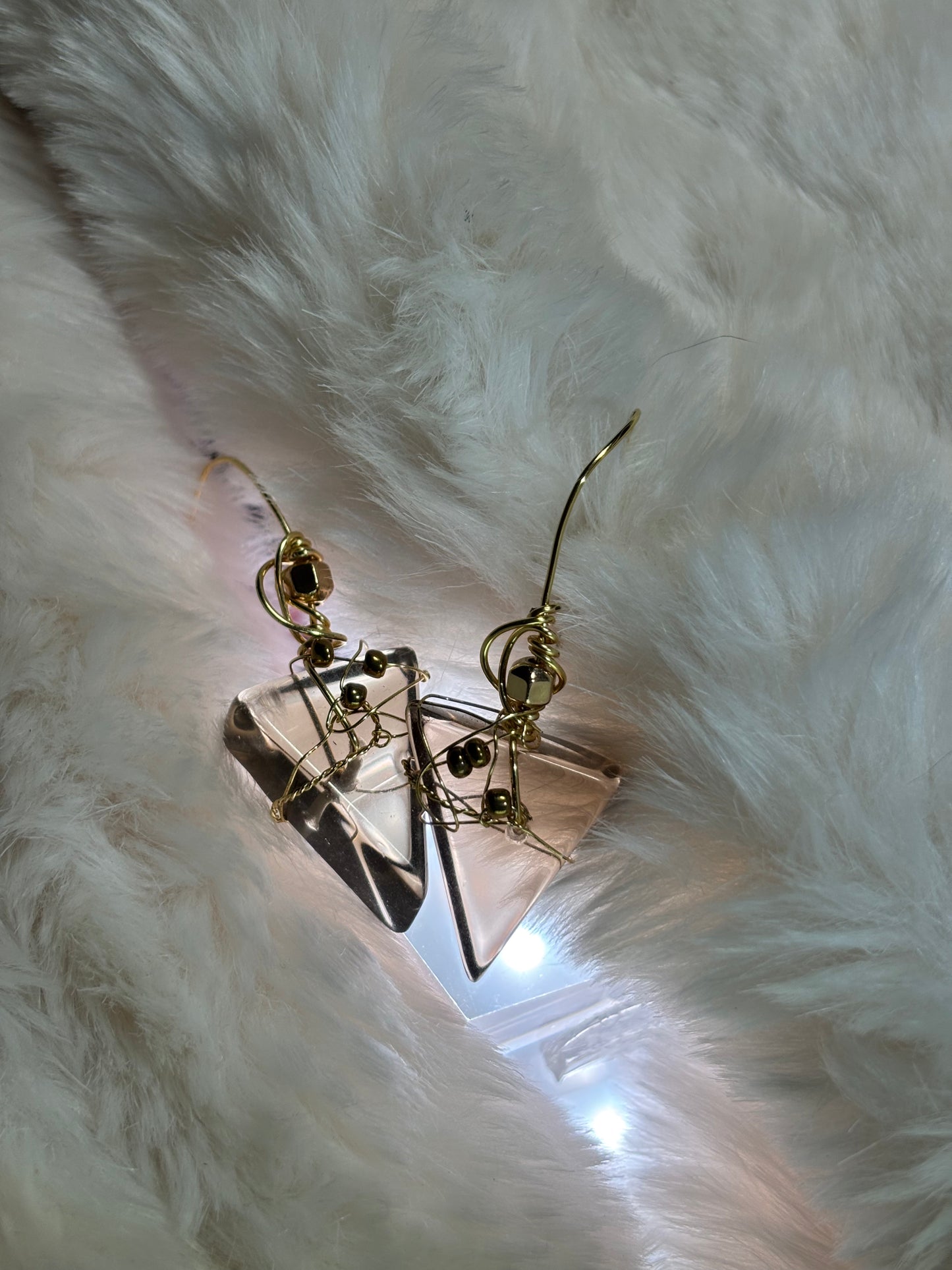 Candy Collection – Luminous Espresso Drops: Irradiated Crystal Earrings