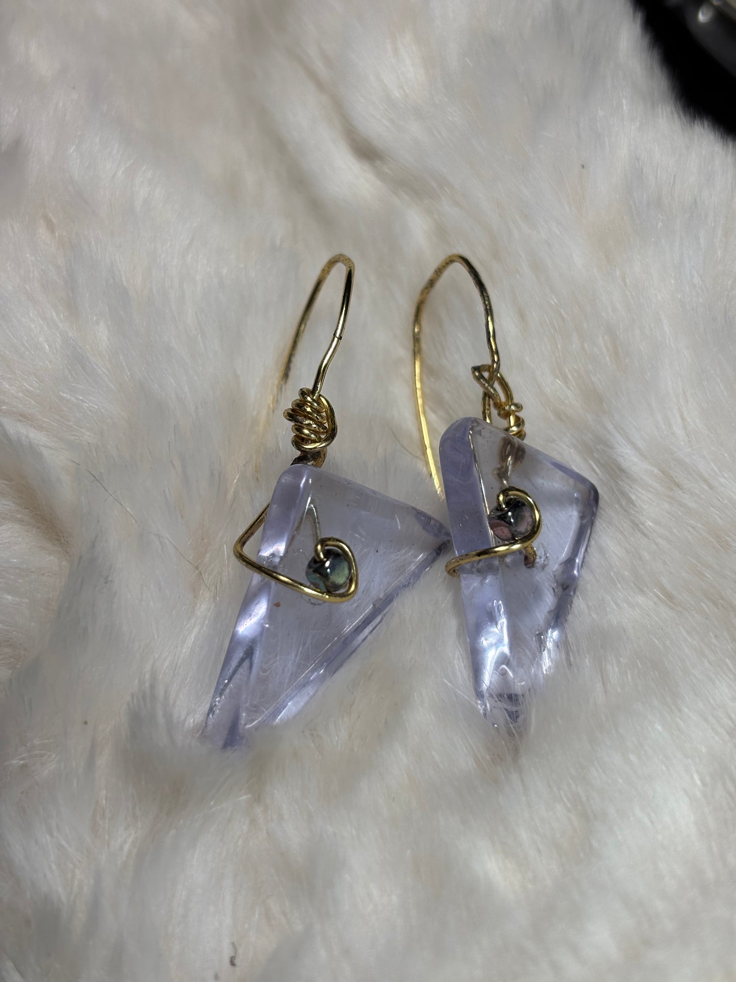 Candy Collection – Violet Light Drops: Irradiated Crystal Earrings