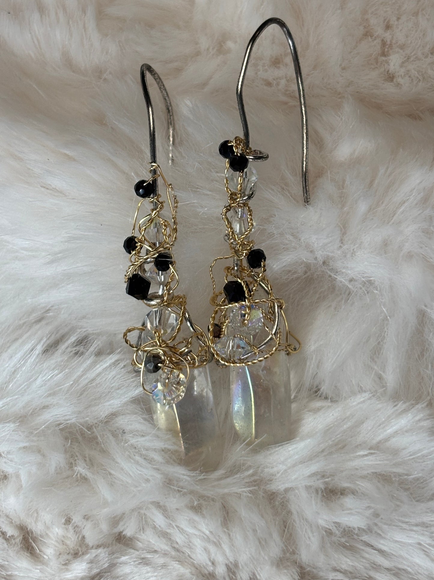 Moonlight Depths: Crystal drop earrings