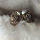 Deco siren: pearl and Crystal earrings