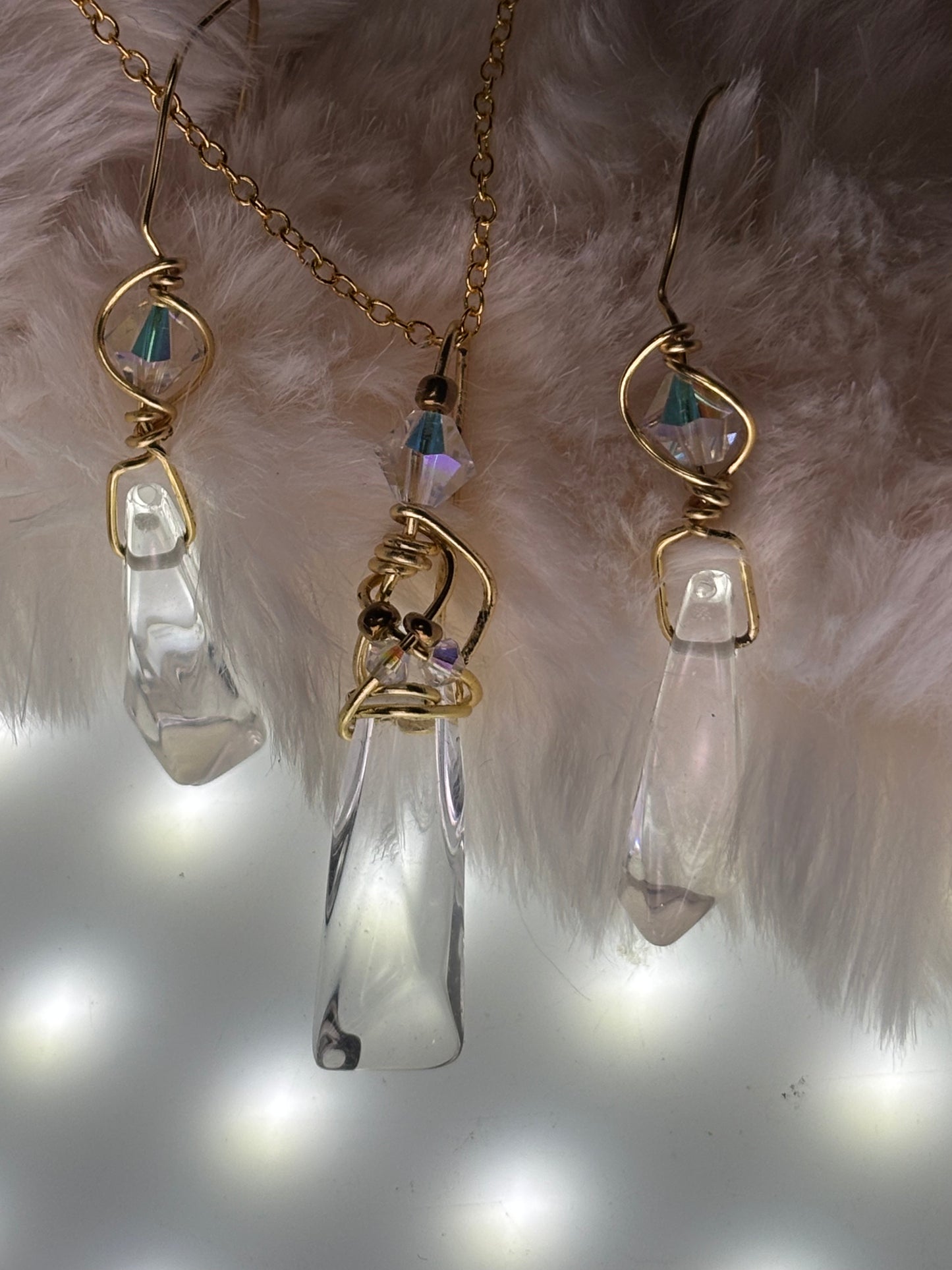 Starfall Icicle: Herkimer diamond set