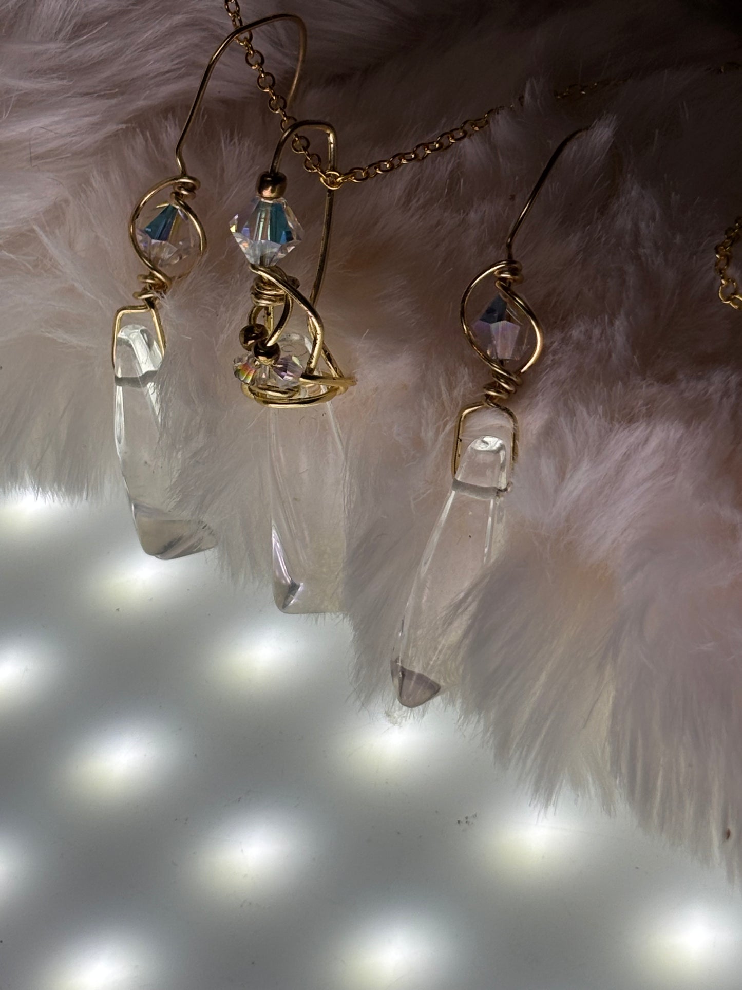 Starfall Icicle: Herkimer diamond set