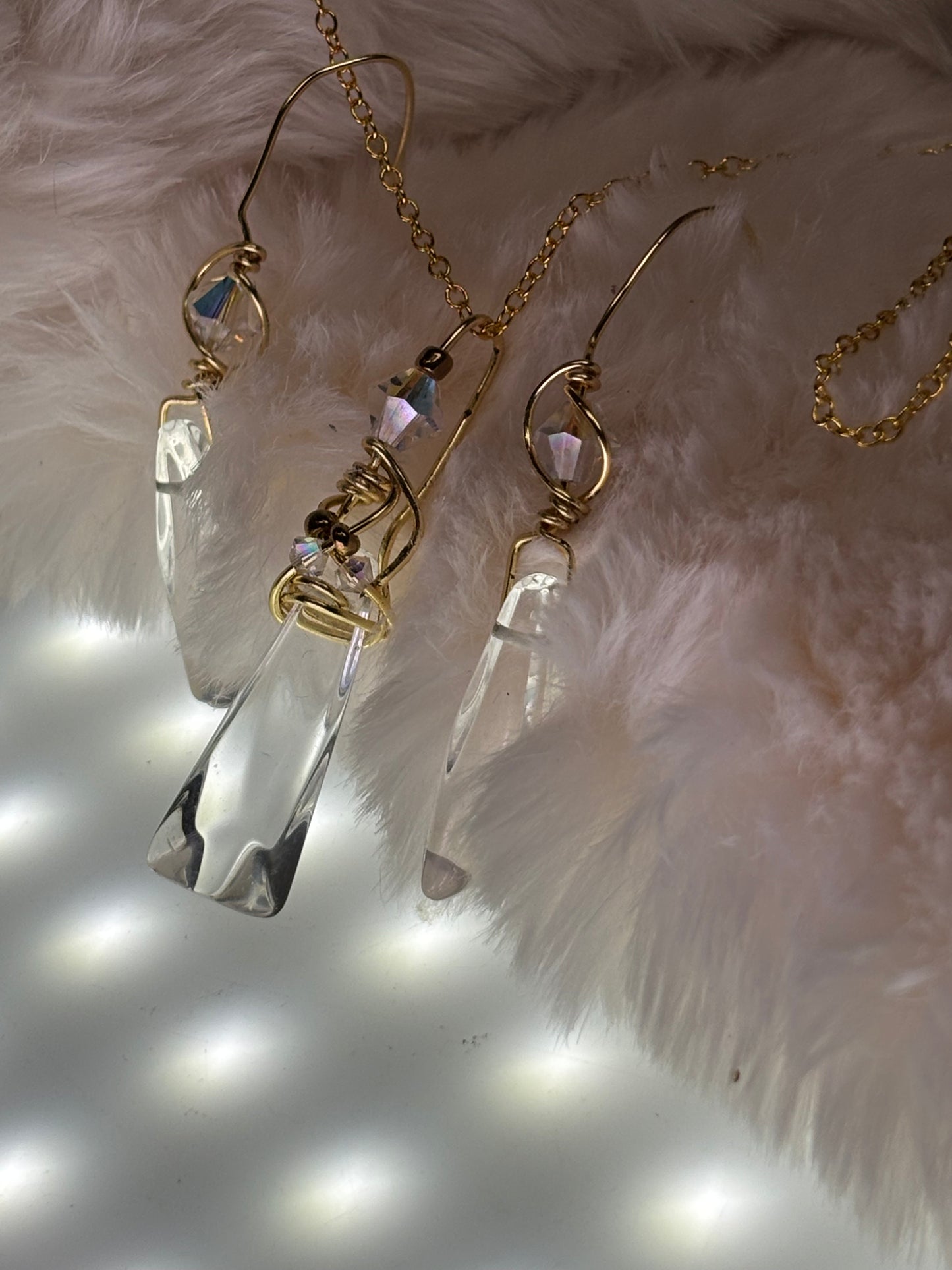 Starfall Icicle: Herkimer diamond set