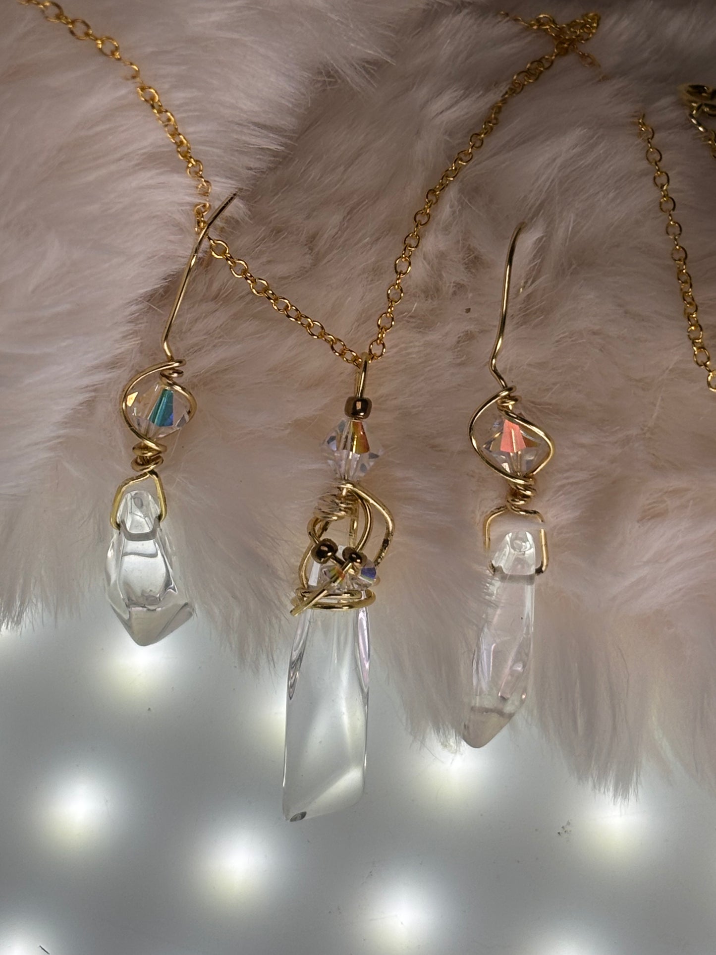 Starfall Icicle: Herkimer diamond set