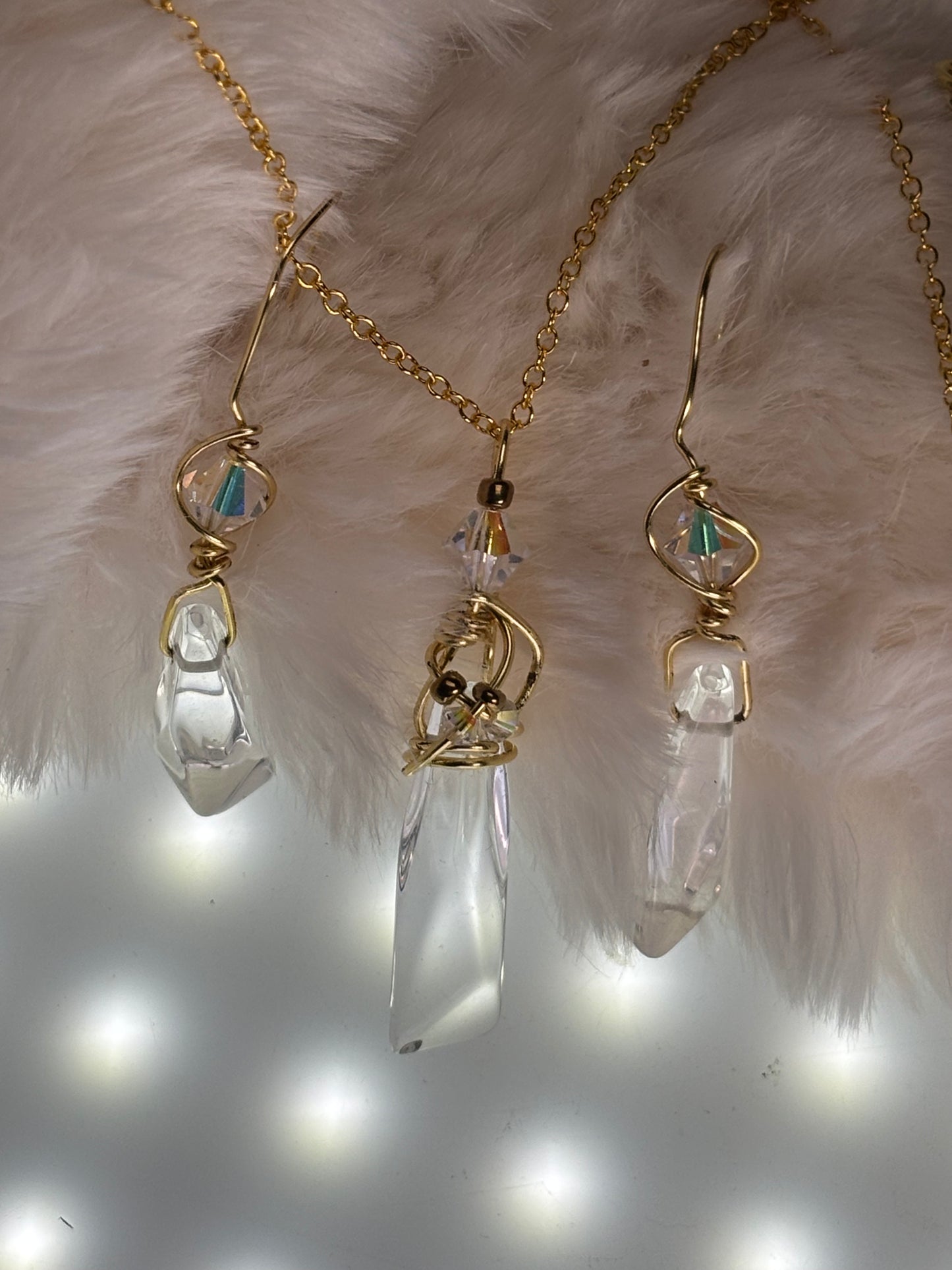 Starfall Icicle: Herkimer diamond set