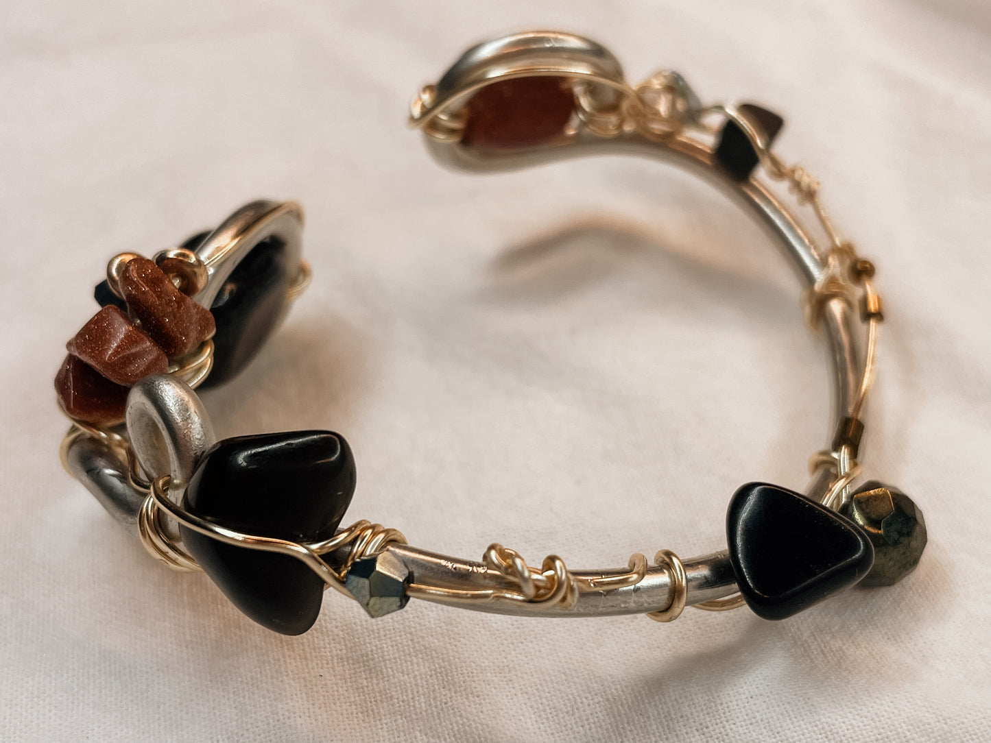 Orion Black Onyx & Goldstone Bracelet