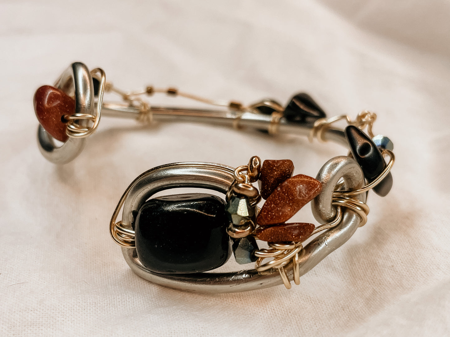 Orion Black Onyx & Goldstone Bracelet