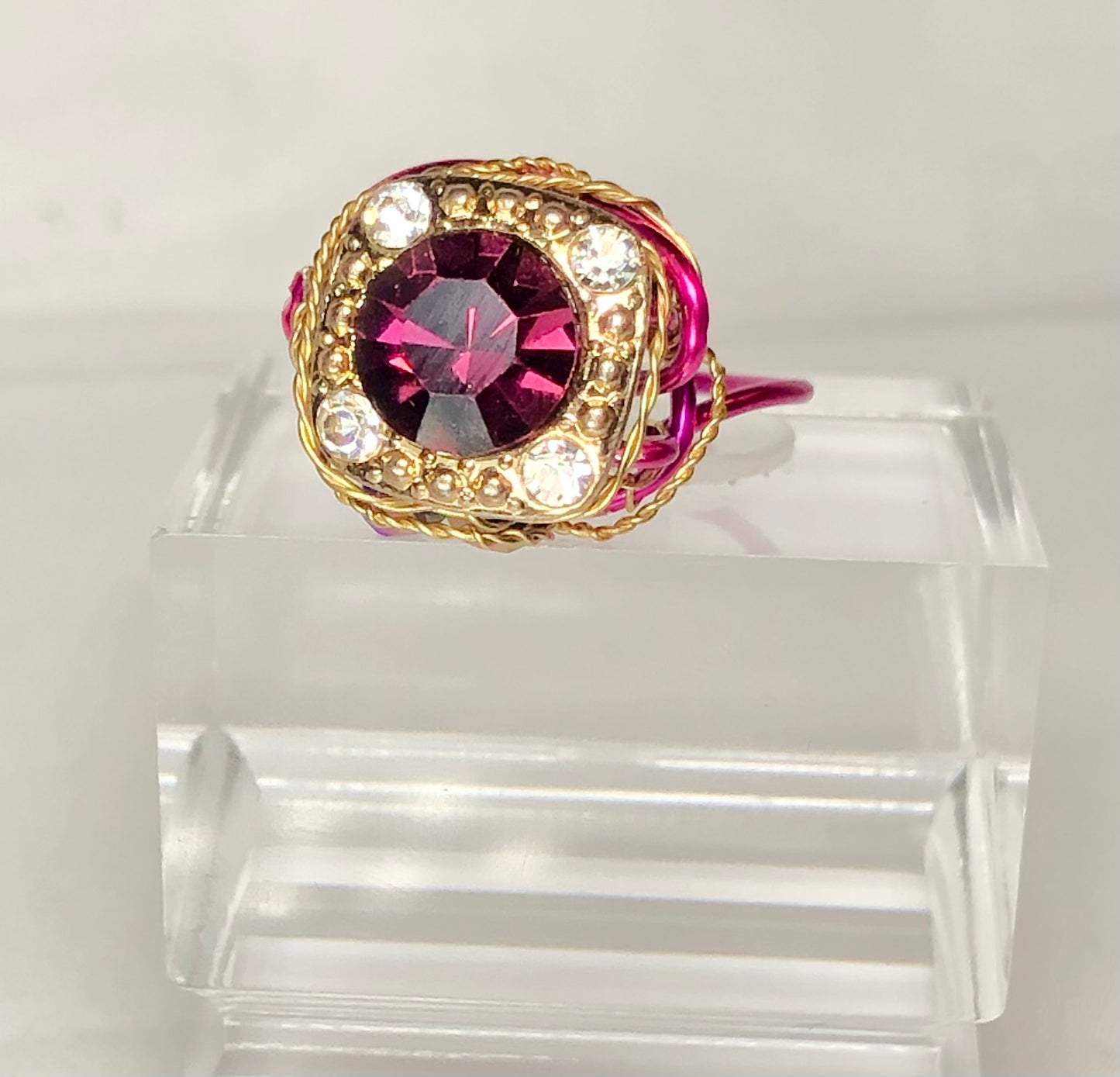 Purple rhinestone ring