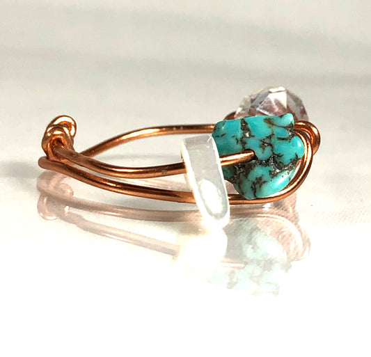 Turquoise morganite ring