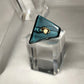 Teal irradiated crystal ring